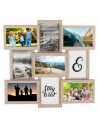 Multimarco de madera, 9 fotos, marco múltiple para fotografías de 14 x 9 cm, portafotos, decoración del hogar, paisajes, recuerd