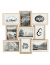 Multimarco madera, 9 fotos, marco múltiple para fotografías de 14 x 9 cm, portafotos, decoración del hogar, paisajes, recuerdos