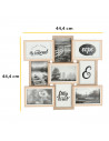 Multimarco madera, 9 fotos, marco múltiple para fotografías de 14 x 9 cm, portafotos, decoración del hogar, paisajes, recuerdos