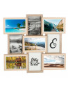 Multimarco madera, 9 fotos, marco múltiple para fotografías de 14 x 9 cm, portafotos, decoración del hogar, paisajes, recuerdos