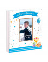 Libro para fotos Primera Comunion, Incluye espacio para colocar foto, diseño de globos, detalles de la ceremonia, 7 hojas para d