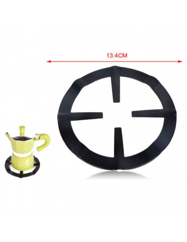 Tradineur - Soporte para cafeteras de hierro para cocina de gas, hornillos de camping, reductor universal, quemador, resistente