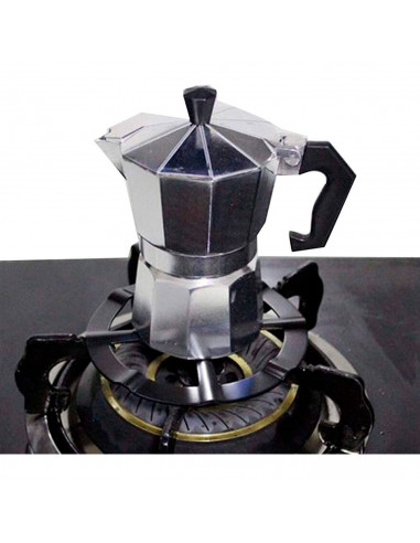 Tradineur - Soporte para cafeteras de hierro para cocina de gas, hornillos de camping, reductor universal, quemador, resistente