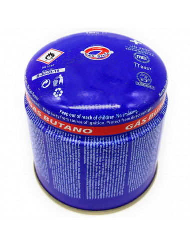 Tradineur - Bombona de gas, cartucho con sistema de bloqueo, limitador de fugas para hornillo de camping, butano-propano, ultra
