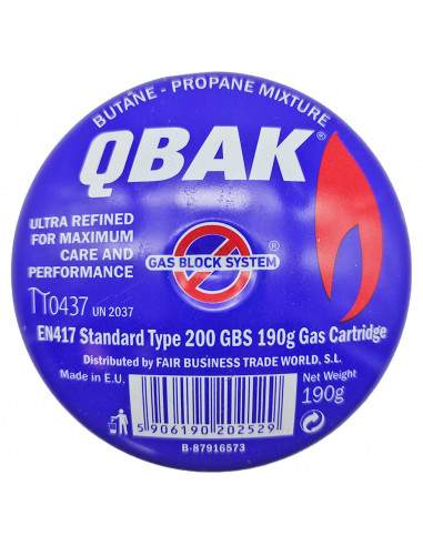 Tradineur - Bombona de gas, cartucho con sistema de bloqueo, limitador de fugas para hornillo de camping, butano-propano, ultra