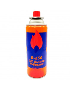 Tradineur - Bombona de gas isobutano, cartucho, recarga de gas para cocina portátil, camping, acampada, 220 gr