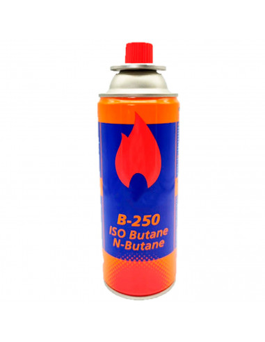 Tradineur - Bombona de gas isobutano, cartucho, recarga de gas para cocina portátil, camping, acampada, 220 gr