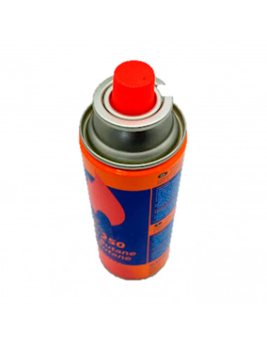 Tradineur - Bombona de gas isobutano, cartucho, recarga de gas para cocina portátil, camping, acampada, 220 gr