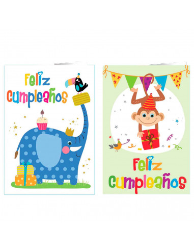 Postal de "Feliz cumpleaños" para regalar a tus seres querido en cumpleaños u otras celebraciones. 20 x 14 x 0,2 cm