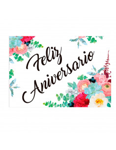 Postal de "Feliz aniversario" para aniversarios de parejas. Novios, san valentin, pareja,compromiso. 14 x 20 x 0,2 cm