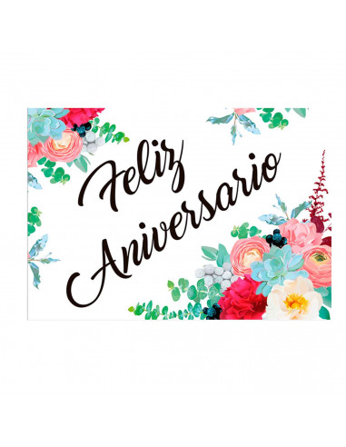 Postal de "Feliz aniversario" para aniversarios de parejas. Novios, san valentin, pareja,compromiso. 14 x 20 x 0,2 cm