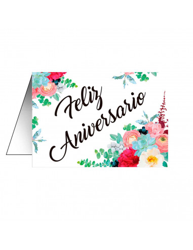 Postal de "Feliz aniversario" para aniversarios de parejas. Novios, san valentin, pareja,compromiso. 14 x 20 x 0,2 cm