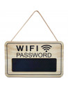 Tradineur - Cartel de madera para colgar para contraseña wifi, pizarra, placa, letrero, recepción, tiendas, negocios, casas, 19,