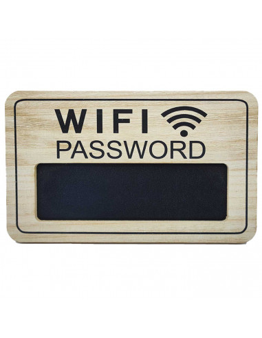 Tradineur - Cartel de madera para colgar para contraseña wifi, pizarra, placa, letrero, recepción, tiendas, negocios, casas, 19,