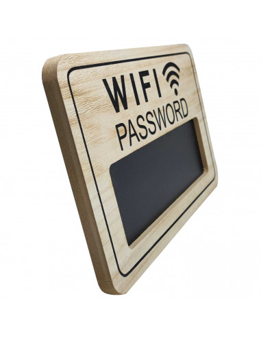 Tradineur - Cartel de madera para colgar para contraseña wifi, pizarra, placa, letrero, recepción, tiendas, negocios, casas, 19,