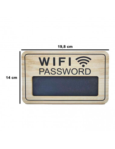 Tradineur - Cartel de madera para colgar para contraseña wifi, pizarra, placa, letrero, recepción, tiendas, negocios, casas, 19,