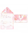 Cartas de invitaciones a la comunión de chicas, 10 Unidades. Primera comunion, iglesia, niñas, familia. 8 x 13,5 x 1 cm