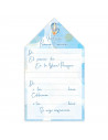 Cartas de invitaciones a la comunión de chicos, 10 Unidades. Primera comunion, iglesia, azul, niñas, familia. 8 x 13,5 x 1 cm