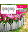 Tradineur - Valla de plástico decorativa de jardín - Borde para cespéd, plantas, flores, decoración de exterior - N.º 1 - 25 x 6