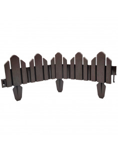 Tradineur - Valla de plástico decorativa de jardín - Borde para cespéd, plantas, flores, decoración de exterior - N.º 1 - 25 x 6