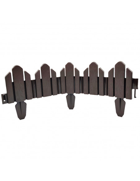 Tradineur - Valla de plástico decorativa de jardín - Borde para cespéd, plantas, flores, decoración de exterior - N.º 1 - 25 x 6