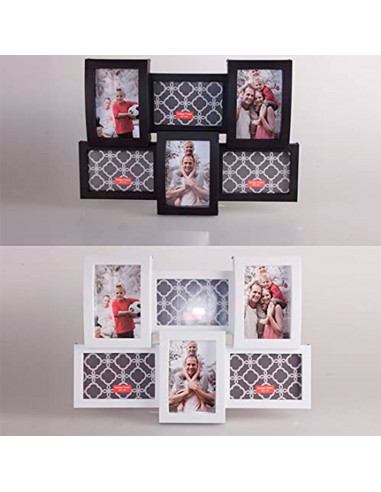 Multimarco de plástico, 6 fotos, marco múltiple para fotografías de 14 x 9 cm, portafotos, decoración del hogar, paisajes, recue