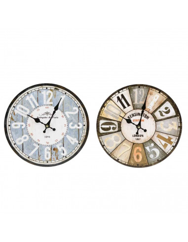 Reloj en madera con números redondo, diseño clásico, funcionamiento a pilas, decoración del hogar, cocina, salón, dormitorio, 25