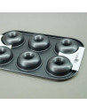 LifeStyle - Molde para donuts con 6 cavidades, acero antiadherente, bandeja para hornear rosquillas, repostería, postres, 26,3 x