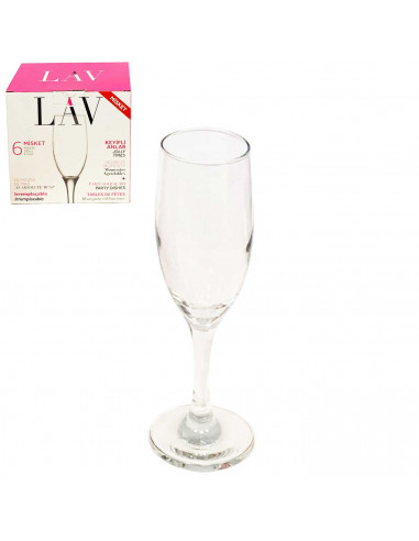 Set de 6 copas de champán misket, copas de cava elegantes, tallo fino, aptas para lavavajillas, fiestas, celebraciones 190 ml