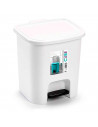 Cubo de baño de plastico incluye pedal para tapa perfecto para el hogar, casa, trabajo, habitacion, etc. Color Blanco. 25,5 x 24