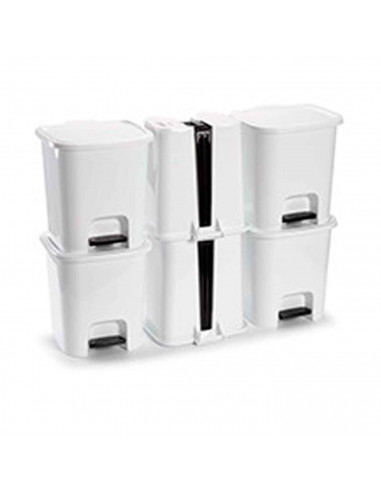 Cubo de baño de plastico incluye pedal para tapa perfecto para el hogar, casa, trabajo, habitacion, etc. Color Blanco. 25,5 x 24