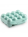 Tradineur - Huevera de plástico con tapadera para huevos, 12 espacios para huevos, cocina, repostería, fabricada en España, 7 x