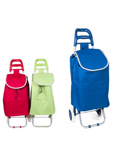 Carro de la compra de 33 L de capacidad con unas medidas de 95x36x27 cm. Carro plegable con ruedas en distintos colores.Bolsa co