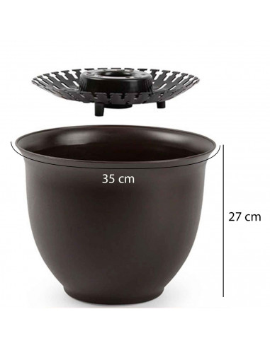 Tradineur - Maceta de plástico, modelo apolo, color surtido, macetero para jardín exterior, terraza, balcón interior del hogar.