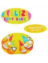 Piñata de cartón con emoticonos, feliz cumpleaños, para rellenar con golosinas, chuches, niños, decoración infantil para fiestas