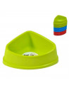 Comedero bebedero triangular para las mascotas del hogar, plato,bandeja, perro, gato. Capacidad de 0,6 L Color surtido. 7,5 x 19