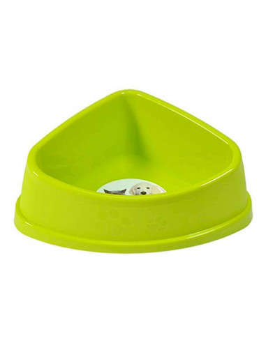 Comedero bebedero triangular para las mascotas del hogar, plato,bandeja, perro, gato. Capacidad de 1,1 L Color surtido. 9 x 25 x