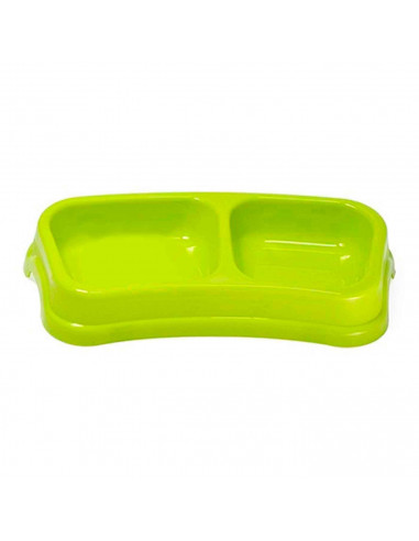 Comedero bebedero rectangular doble para las mascotas del hogar, plato,bandeja, perro, gato. Capacidad de 0,6 L Color surtido. 7