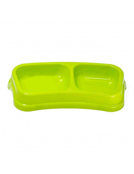 Comedero bebedero rectangular doble para las mascotas del hogar, plato,bandeja, perro, gato. Capacidad de 0,6 L Color surtido. 7
