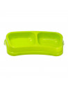 Comedero bebedero rectangular doble para las mascotas del hogar, plato,bandeja, perro, gato. Capacidad de 0,6 L Color surtido. 7