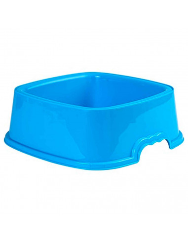 Comedero bebedero rectangular para las mascotas del hogar, plato,bandeja, perro, gato. Capacidad de 0,75 L Color surtido. 6 x 17
