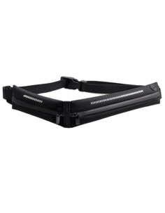 Riñonera running de neopreno con 2 compartimentos, impermeable, cinturón para correr universal, banda elástica ajustable, deport