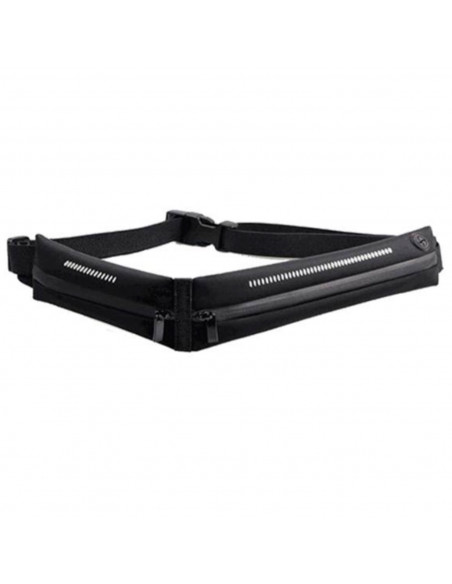 Riñonera running de neopreno con 2 compartimentos, impermeable, cinturón para correr universal, banda elástica ajustable, deport