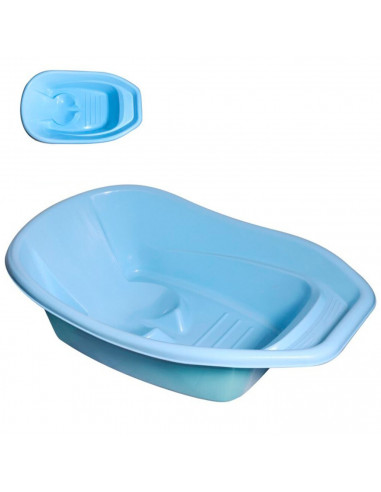 Tradineur - Bañera de plástico para bebés de 0 - 12 meses, higiene, baño, limpieza, bebés, niños - 70 x 42 x 23 cm, color aleato