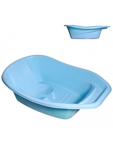 Tradineur - Bañera de plástico para bebés de 0 - 12 meses, higiene, baño, limpieza, bebés, niños - 70 x 42 x 23 cm, color aleato