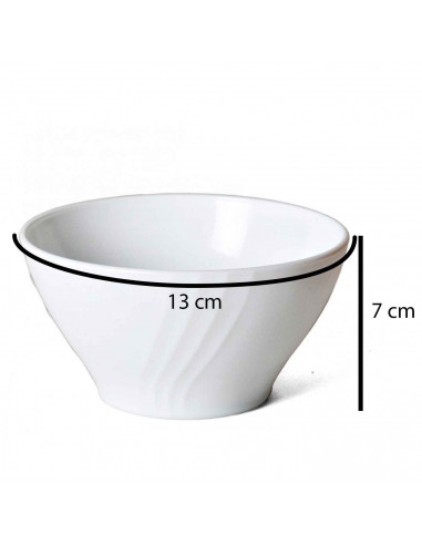 Bol clásico de cerámica blanca, ideal para desayunar, tomar sopa, aperitivos. Apto para lavavajillas y microondas. Diametro: 13