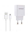 Cargador de móvil, modelo AC-220V, carga rápida, smartphone, para enchufe de pared, hogar, viaje, cable de 100 cm, blanco