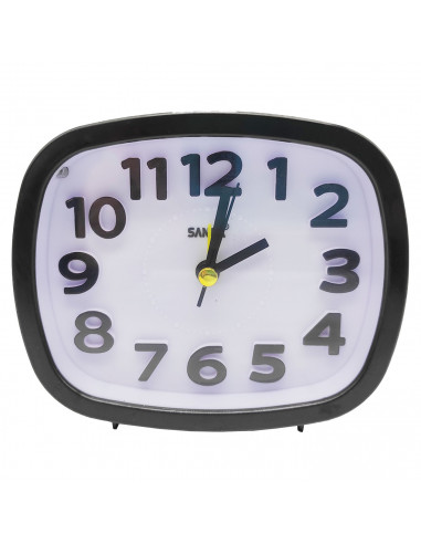 Reloj despertador silencioso con luz y alarma, plástico, función snooze, funcionamiento con pila, 10 x 11,6 x 3,9 cm, color alea