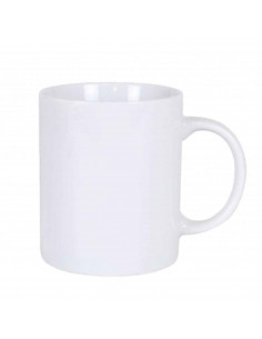 Taza de cerámica blanca, tazón desayuno, café, infusiones, diseño clásico, resistente y duradera, apta para lavavajillas y micro