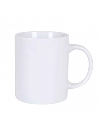 Taza de cerámica blanca, tazón desayuno, café, infusiones, diseño clásico, resistente y duradera, apta para lavavajillas y micro